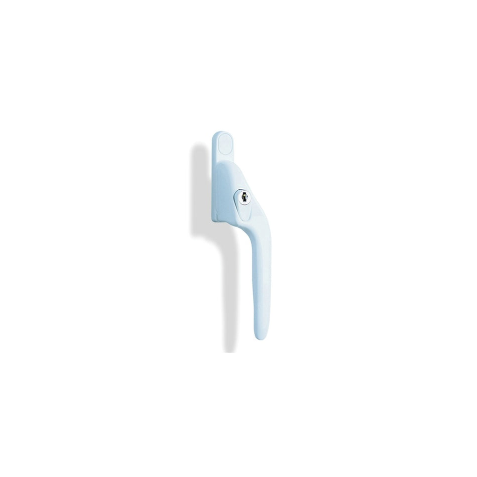 White Offset Locking PVCu Window Handle Right