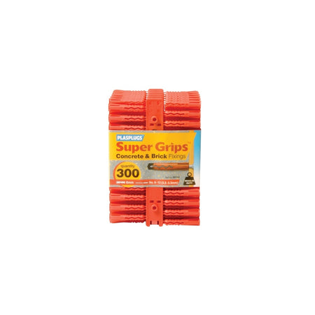 Plasplugs RP 187 Solid Wall Super Grips? Fixings Red (300)
