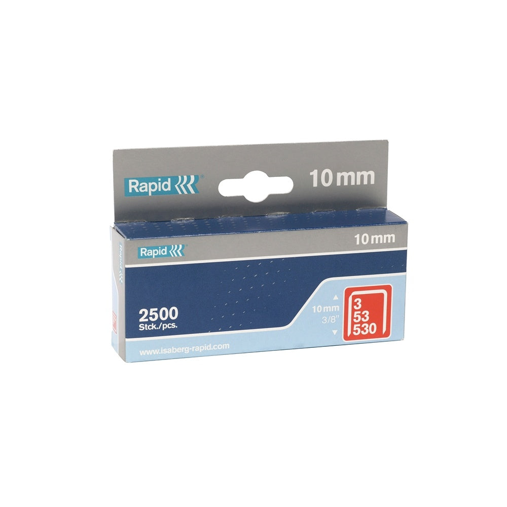 Rapid 53/10B 10mm Galvanised Staples Box 2500