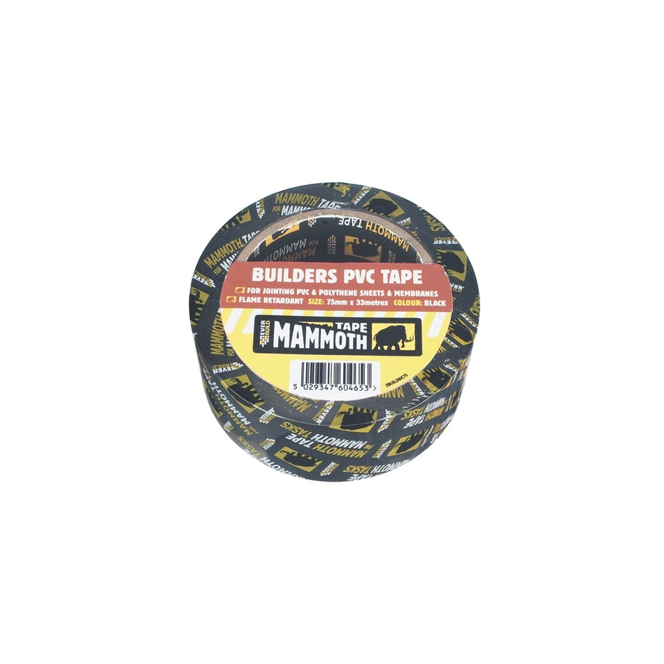 Everbuild Builders PVC Tape Black 50mm x 33m