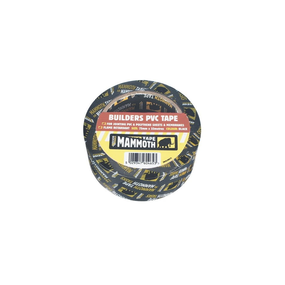 Everbuild Builders PVC Tape Black 75mm x 33m