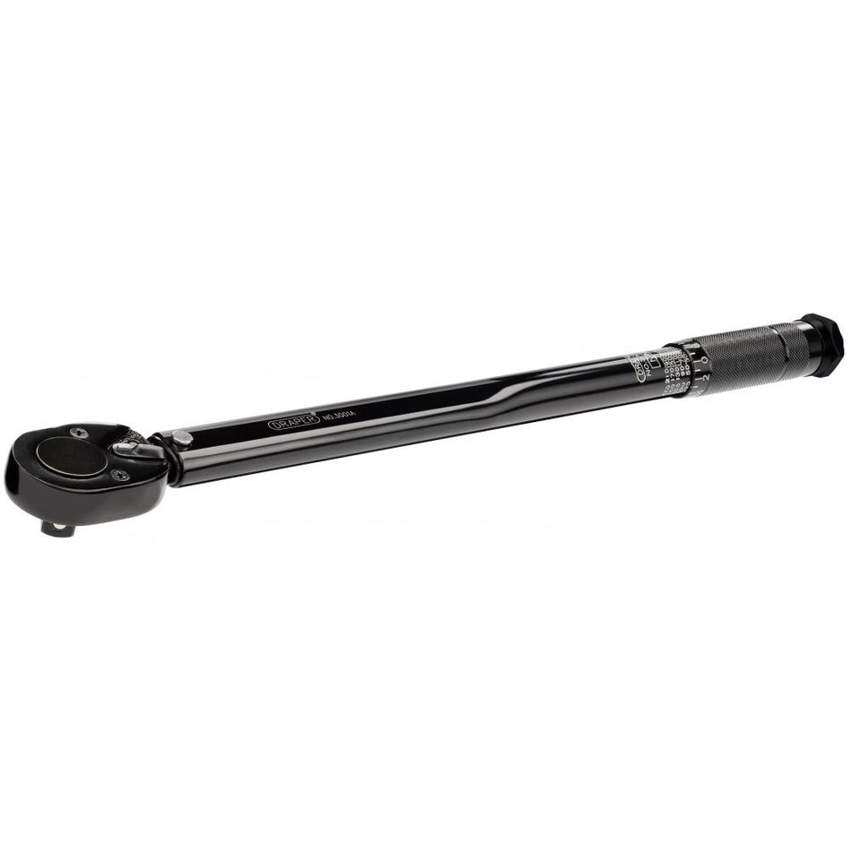 DRAPER 1/2" Square Drive 30 - 210Nm or 22.1-154.9lb-ft Ratchet Torque Wrench : Model No.3001A/BK