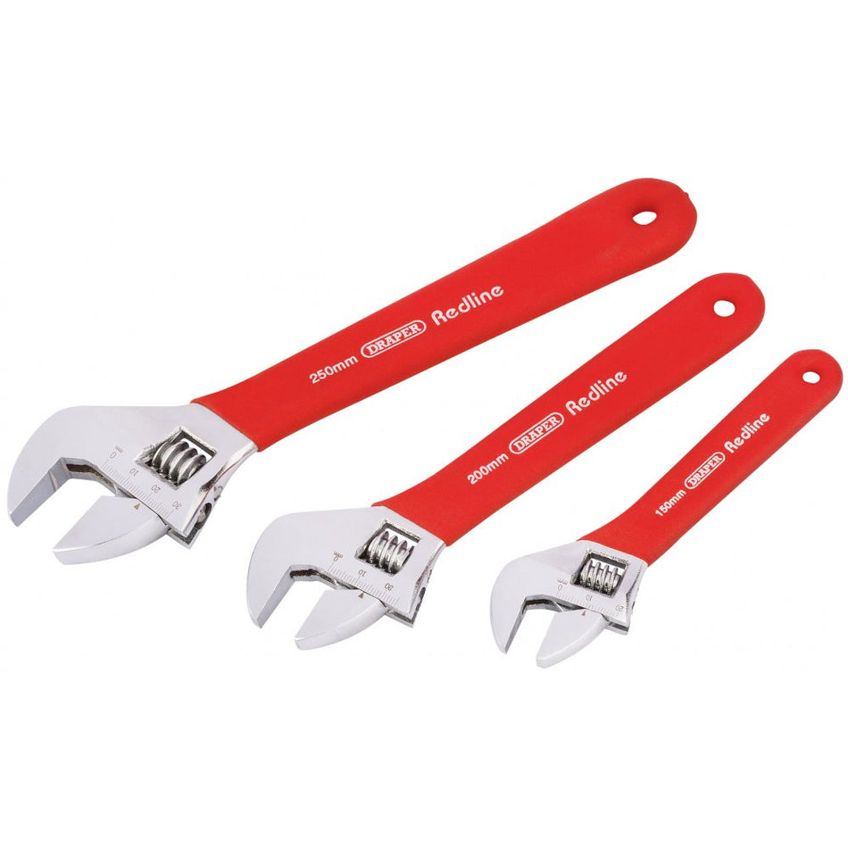 DRAPER 3 Piece Soft Grip Adjustable Wrench Set : Model No.RL-AWSG/3/B