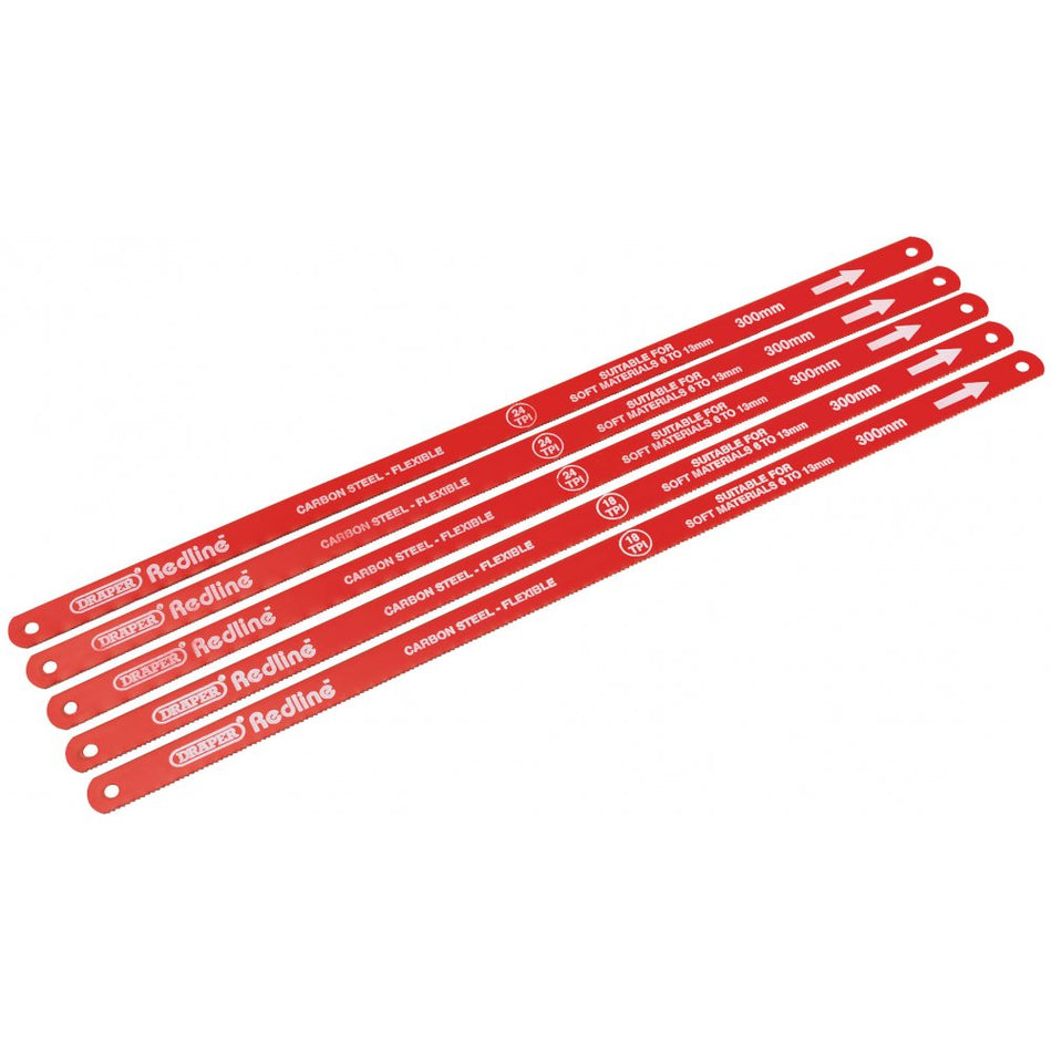 DRAPER 300mm Hacksaw Blades - Card of 5 : Model No.RL-HSB