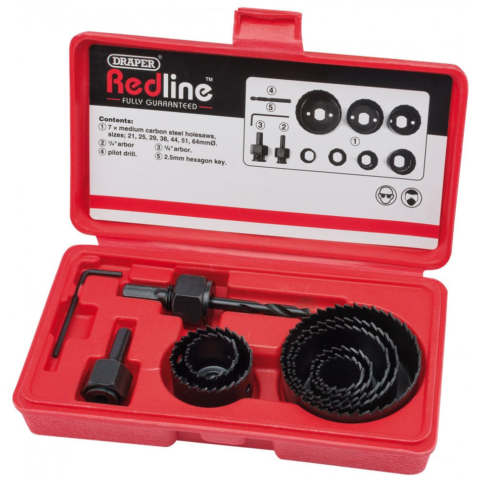 DRAPER Holesaw Kit (11 piece) : Model No.RL-10HSK
