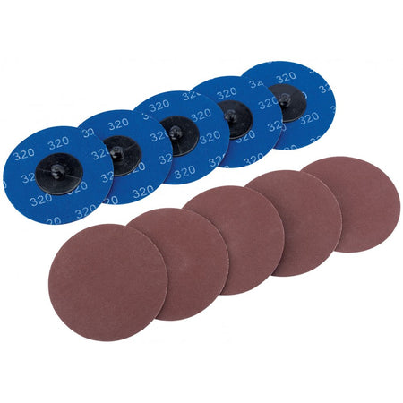 DRAPER Ten 75mm 320 Grit Aluminium Oxide Sanding Discs : Model No.SD3AB