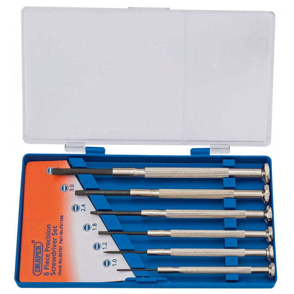 DRAPER 6 Piece Precision Screwdriver Set : Model No.PS1104F