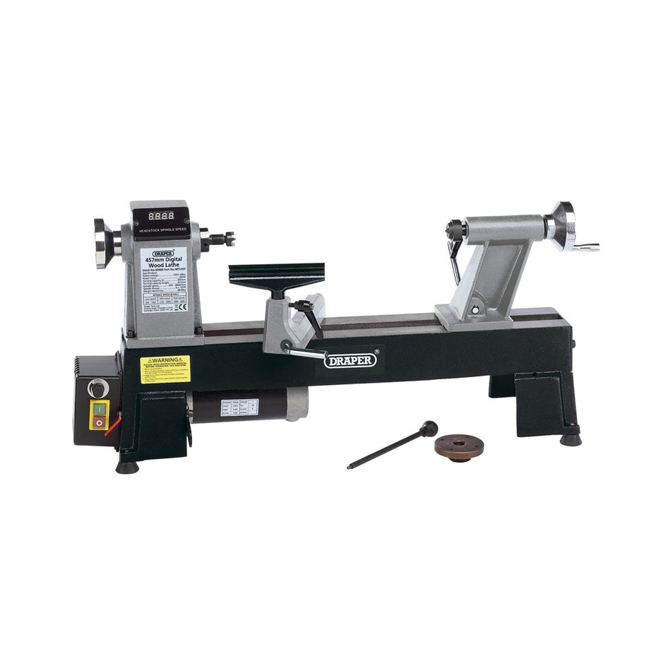 DRAPER 550W 230V Compact Digital Variable Speed Wood Lathe : Model No.WTL457