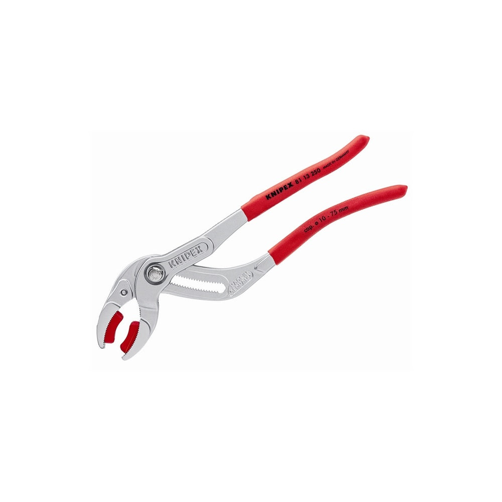 KnipexPlastic Pipe Grip Pliers Plastic Jaws Chrome 75mm Capacity 250mm Model No- 81 13 250 SB