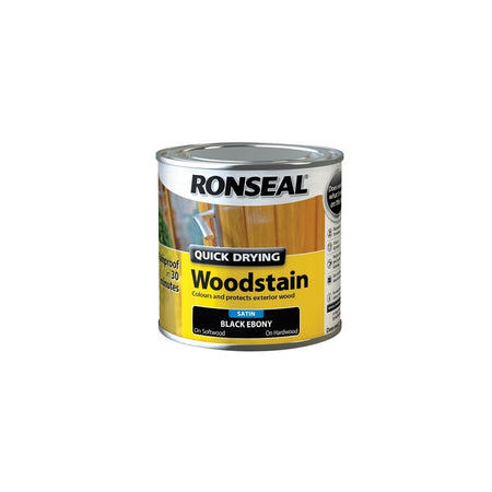 RonsealWoodstain Quick Dry Satin Ebony 250ml Model No- 36951