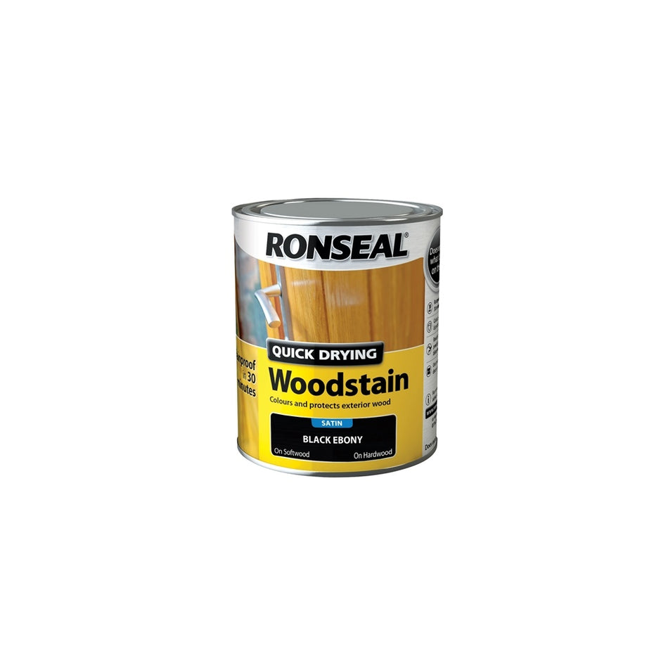 RonsealWoodstain Quick Dry Satin Ebony 750ml Model No- 36952