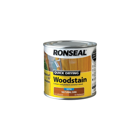 RonsealWoodstain Quick Dry Satin Natural Oak 250ml Model No- 36945