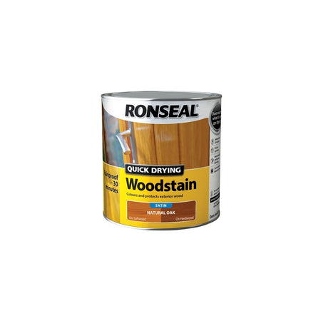 RonsealWoodstain Quick Dry Satin Natural Oak 2.5 Litre Model No- 36947