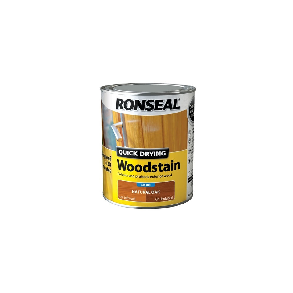 RonsealWoodstain Quick Dry Satin Natural Oak 750ml Model No- 36946