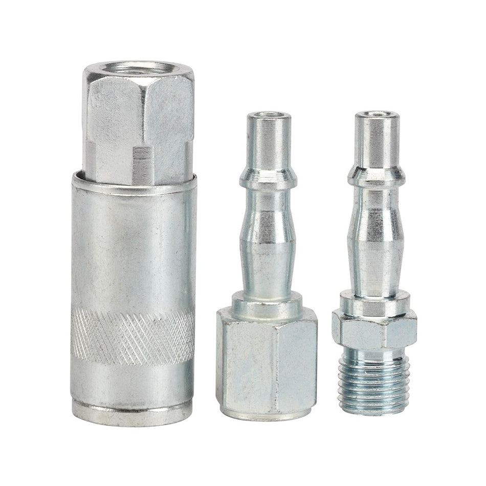 DRAPER 1/4" BSP Three Piece Air Line Coupling Set: Model No. EAC