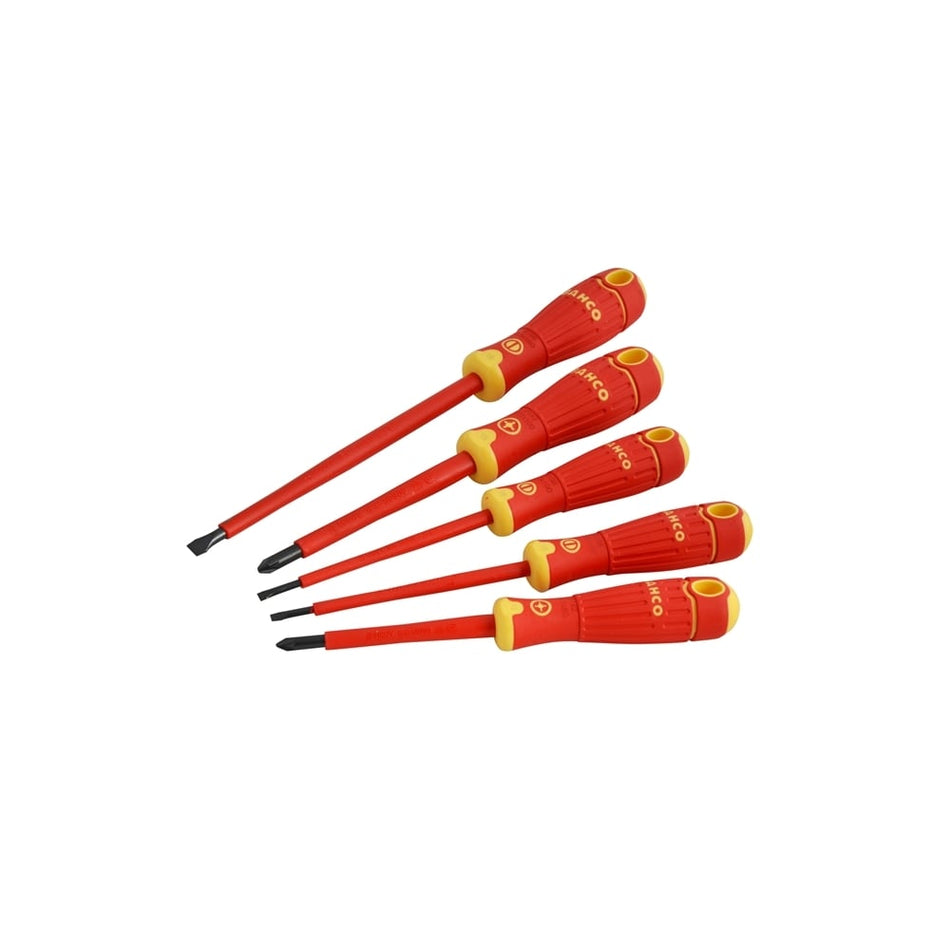 Bahco BAHCOFIT Insulated Scewdriver Set of 5 Slotted / Pozi