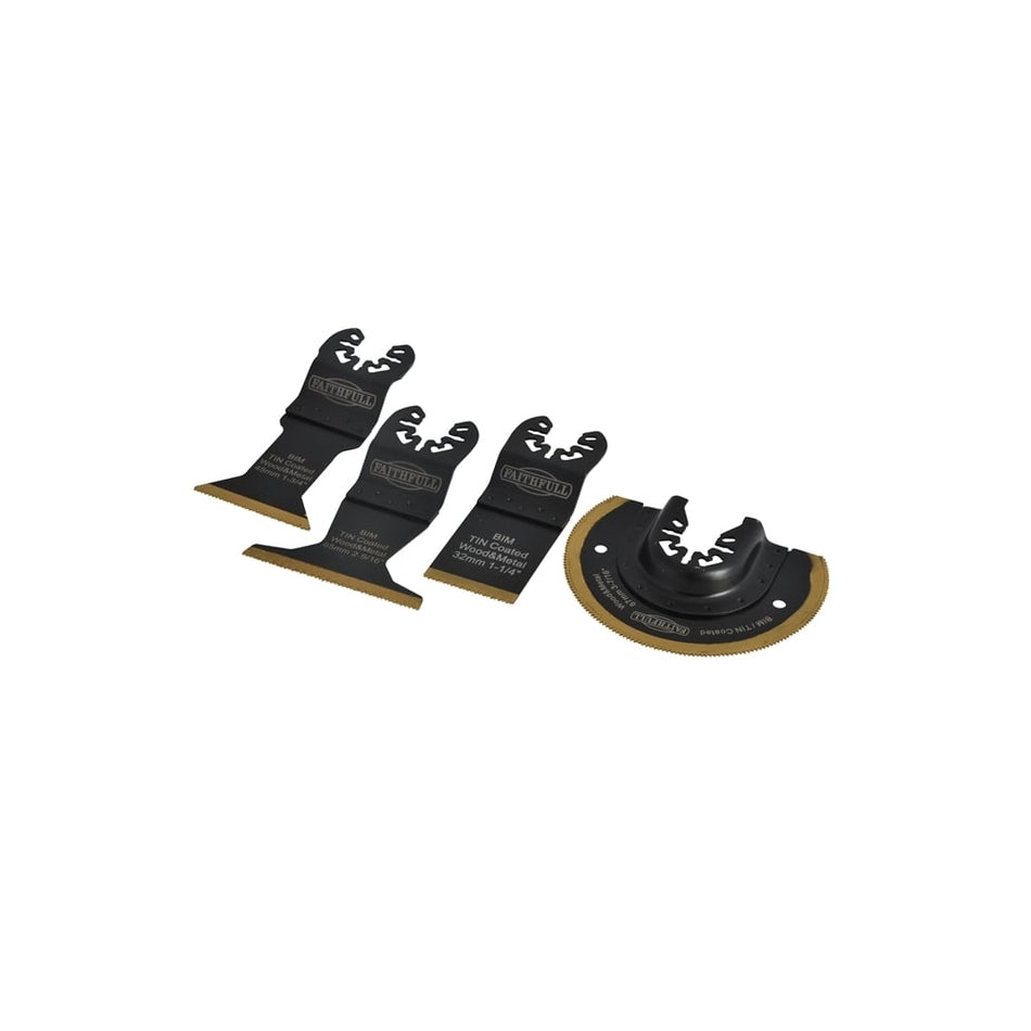 Faithfull Multi Purpose Titanium Blade 4pc Set