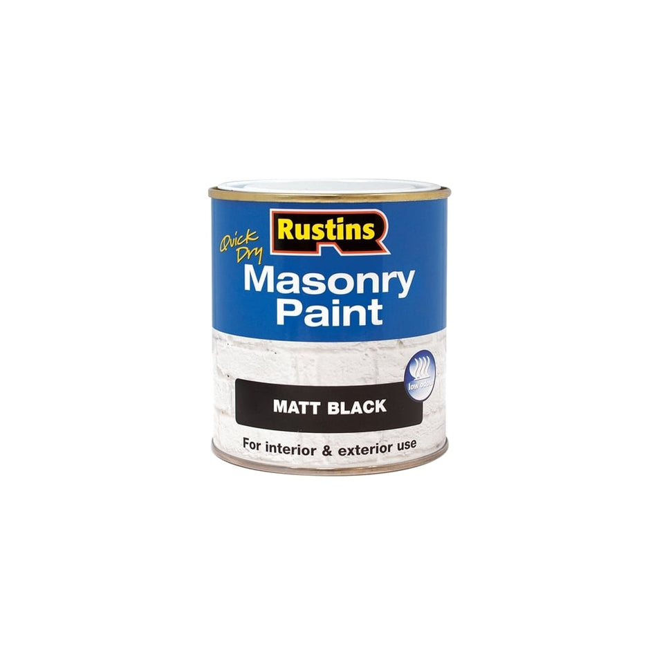 Rustins Quick Dry Masonry Paint Black 250ml