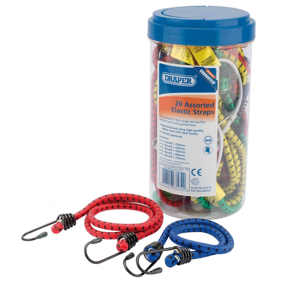 20 Assorted Elastic Straps Model. No. AB20/C