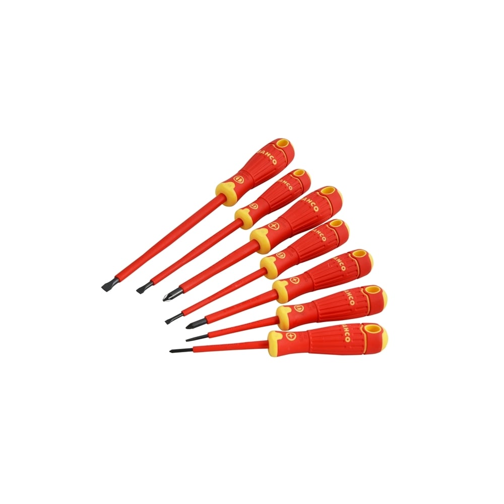 Bahco BAHCOFIT Insulated Screwdriver Set of 7 Slotted / Pozi: Model No- B220.017