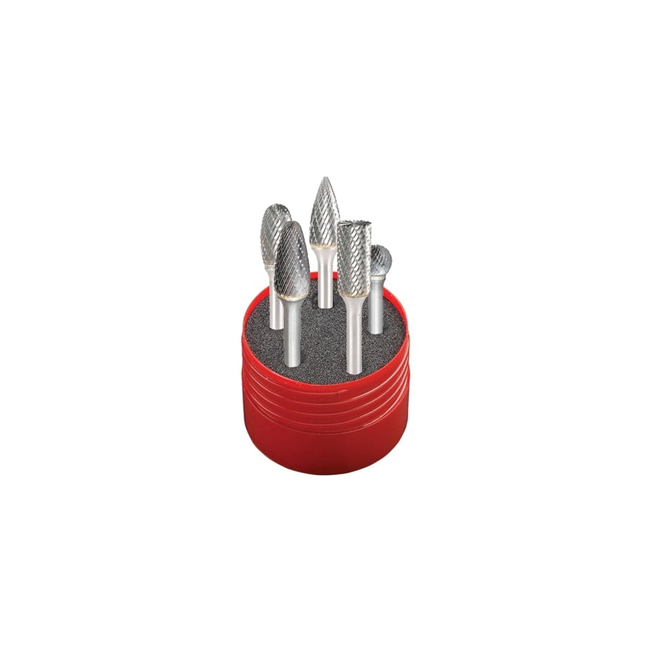 Solid Carbide Rotary Burr Cylindrical Set 5 Piece Model No. P88001