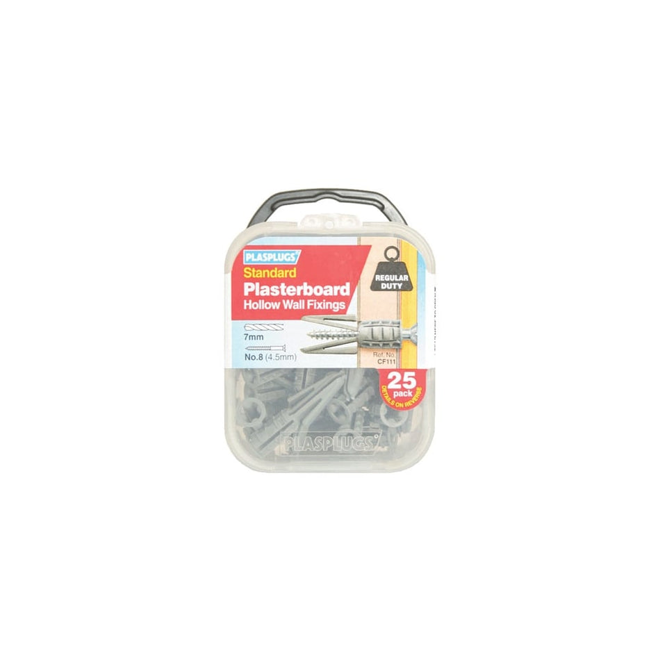 Plasplugs CF 111 Standard Plasterboard Fixings Pack of 25