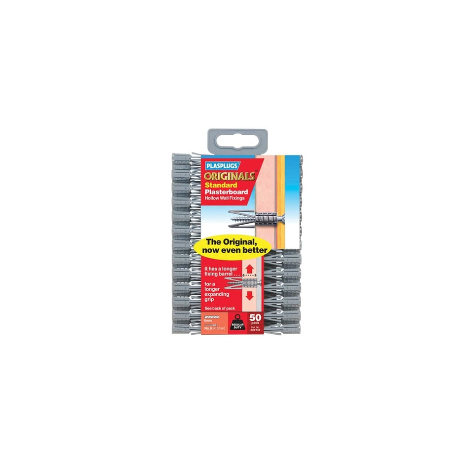 Plasplugs SCF 552 Originals Plasterboard Fixings Pack of 50