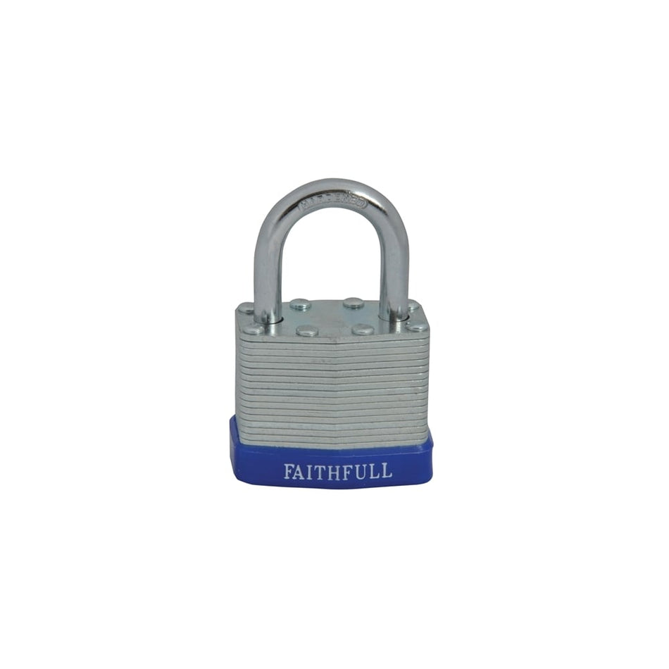 FaithfullLaminated Steel Padlock 40mm 3 Keys Model No- QC0140