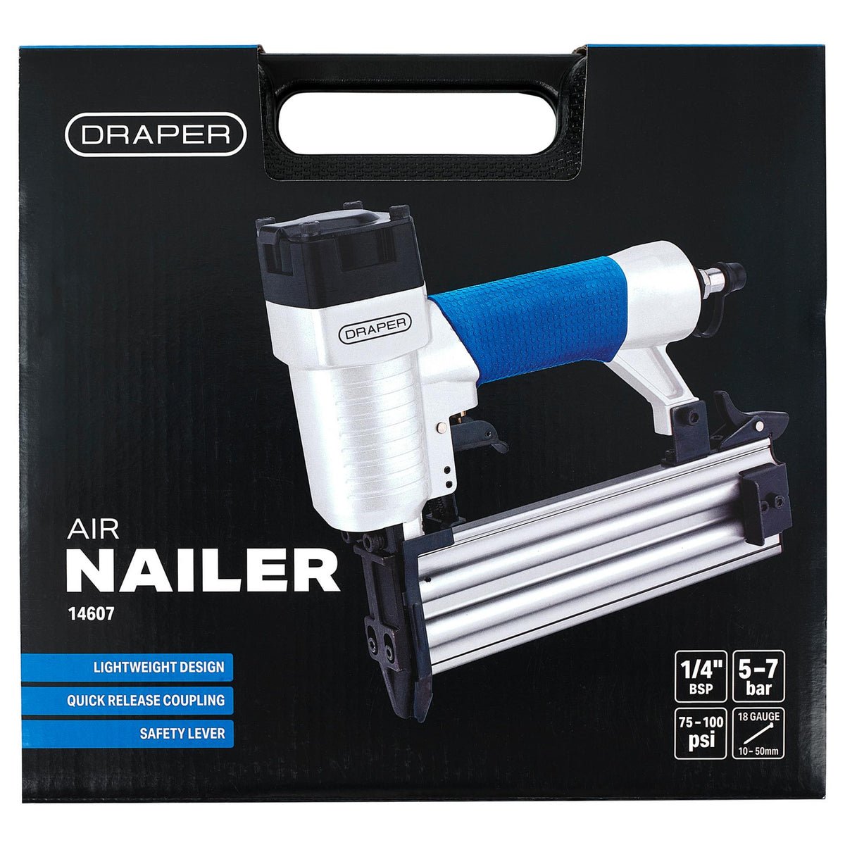 DRAPER Storm Force 10-50mm Air Nailer: Model No. SFANK2050