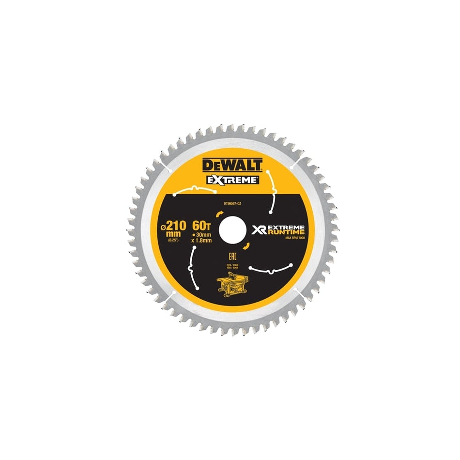 Xtreme Runtime FlexVolt Table Saw Blade 210mm x 30mm 60T