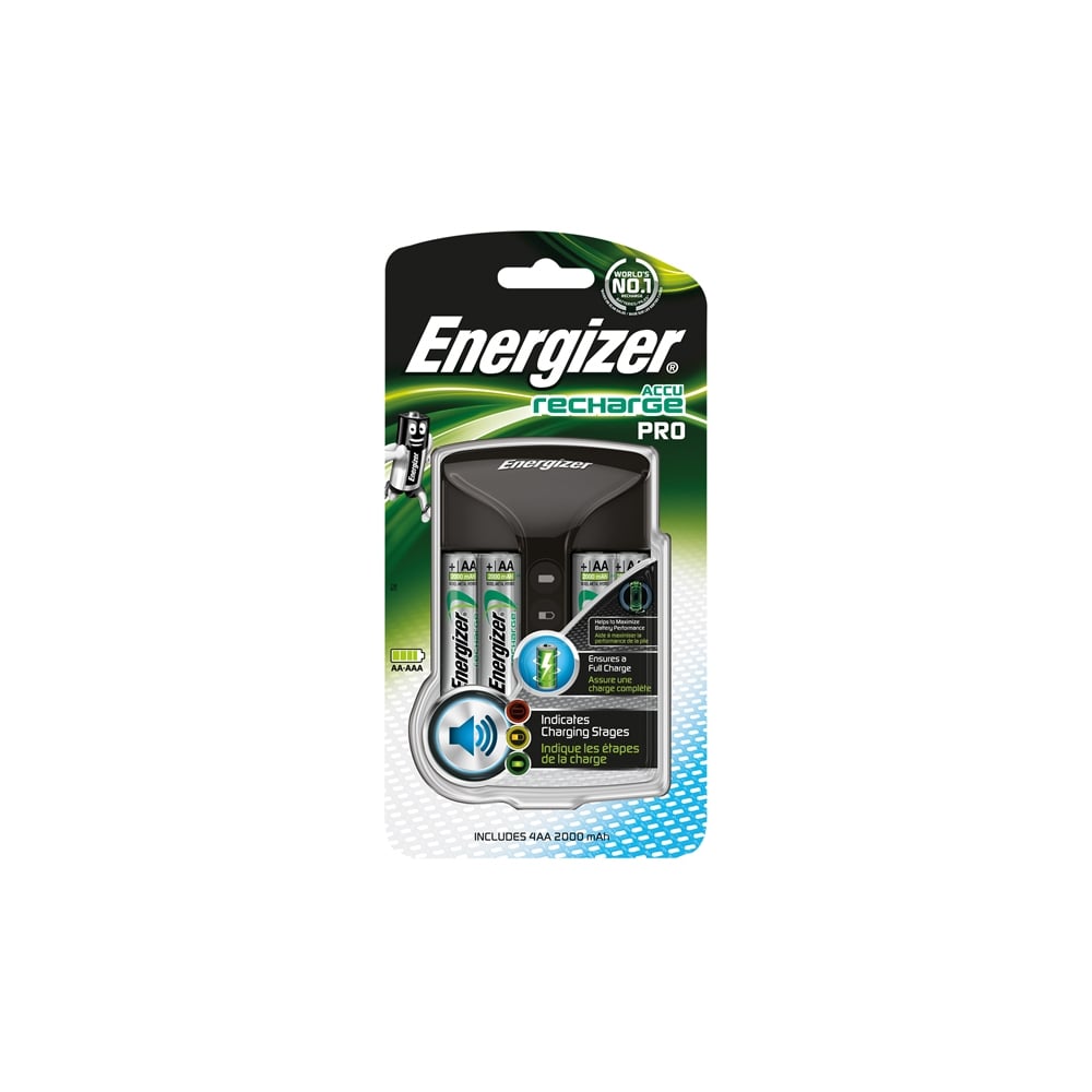 Pro Charger + 4AA 2000 mAh Batteries