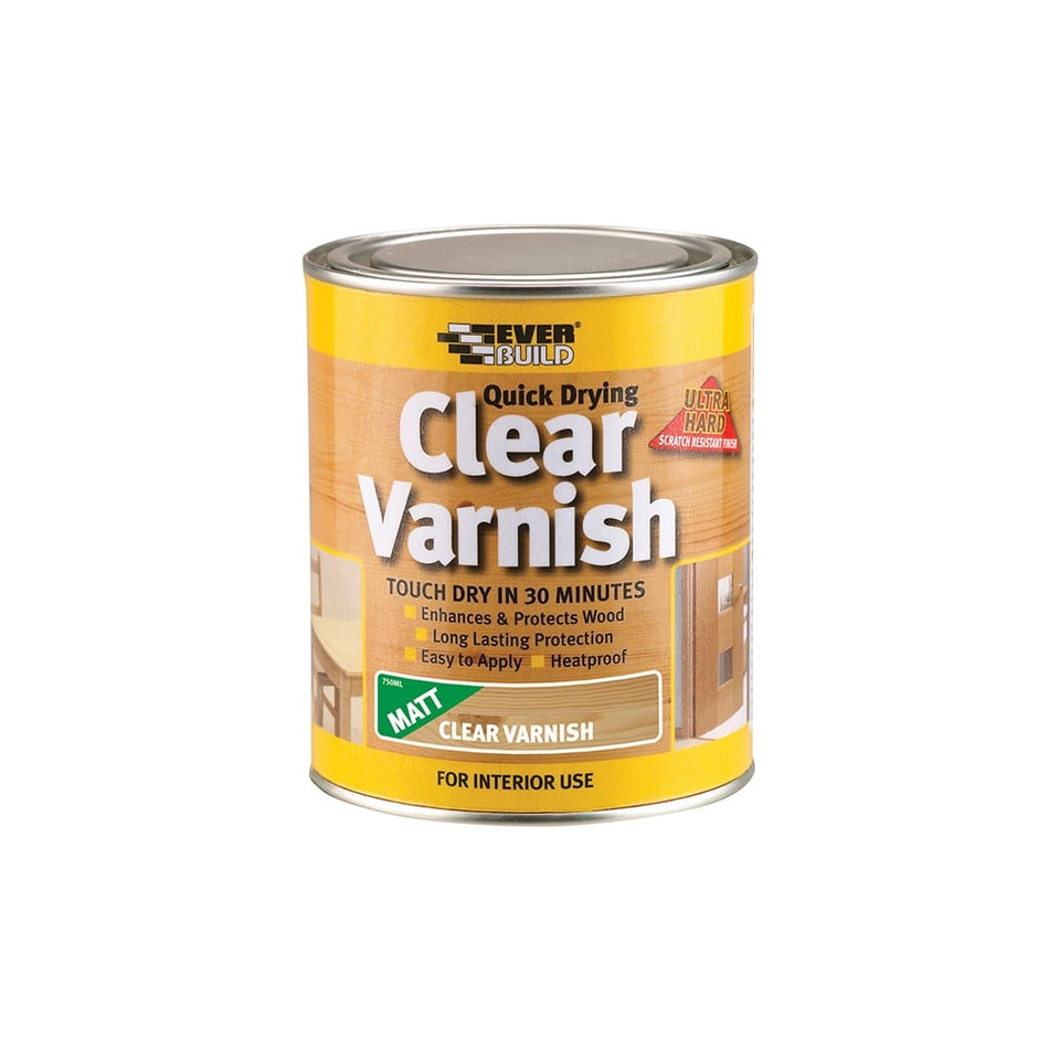 Everbuild Quick Dry Wood Varnish Matt Clear 2.5 Litre
