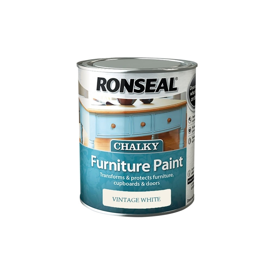 Chalky Furniture Paint Vintage White 750ml
