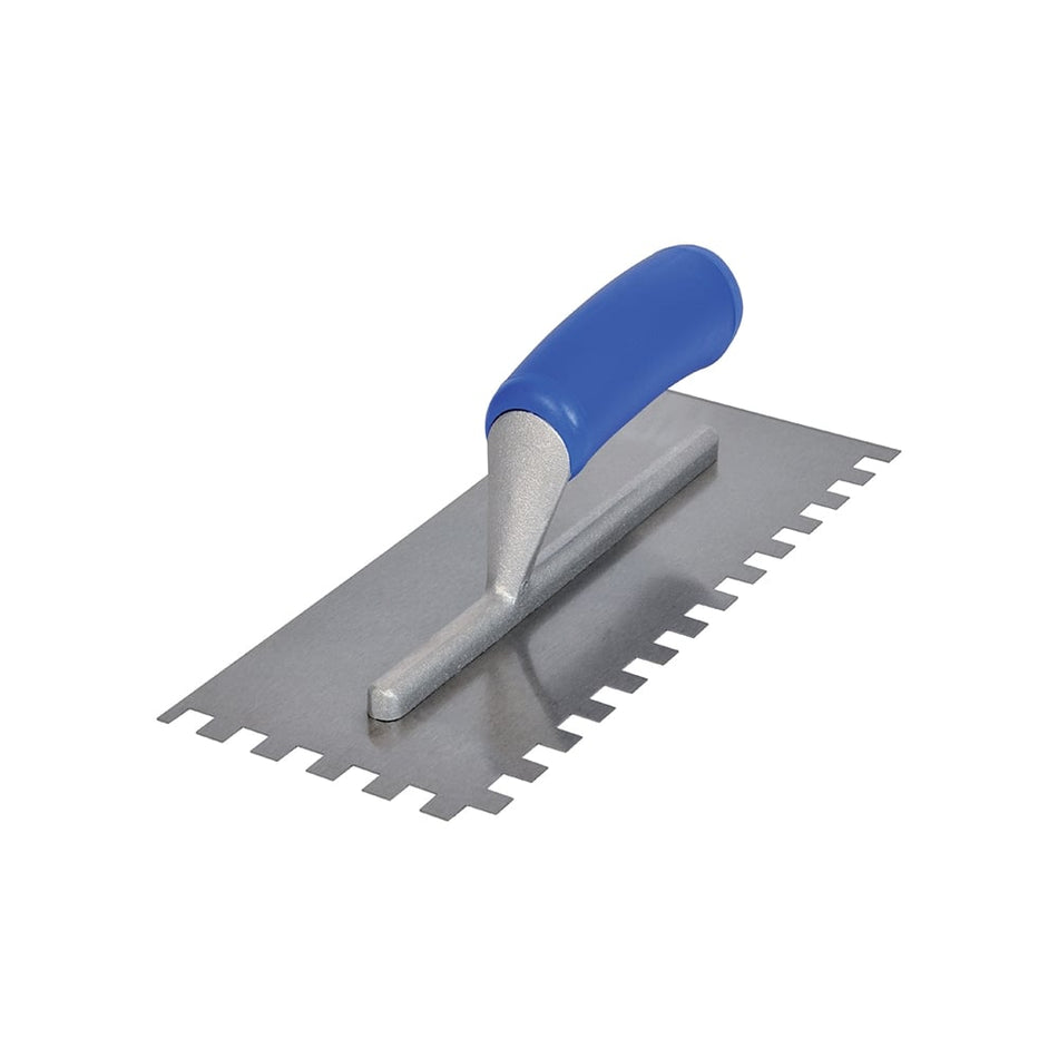Notched Adhesive Trowel Square 10mm Soft Grip Handle 11in x 4.1/2in
