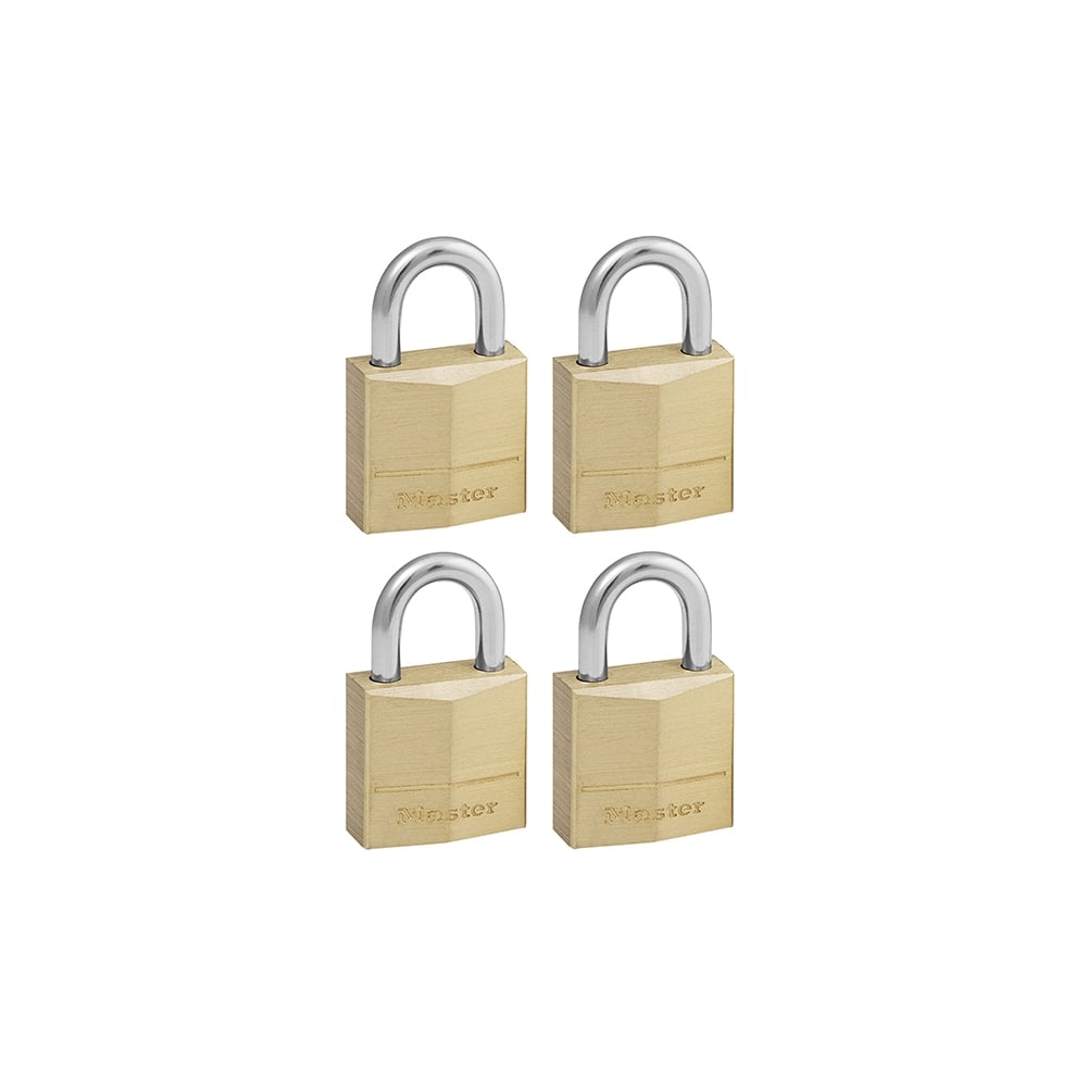 Master Lock Solid Brass 20mm Padlock 3 Pin - Keyed Alike x 4