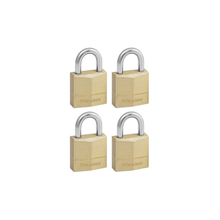Master Lock Solid Brass 20mm Padlock 3 Pin - Keyed Alike x 4