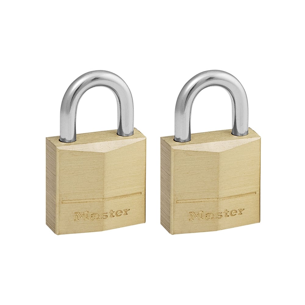 Master Lock Solid Brass 20mm Padlock 3 Pin - Keyed Alike x 2