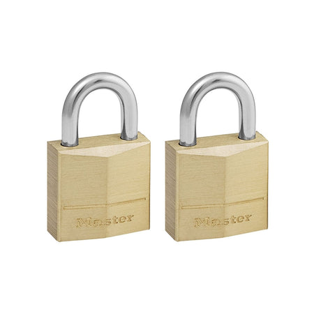 Master Lock Solid Brass 20mm Padlock 3 Pin - Keyed Alike x 2
