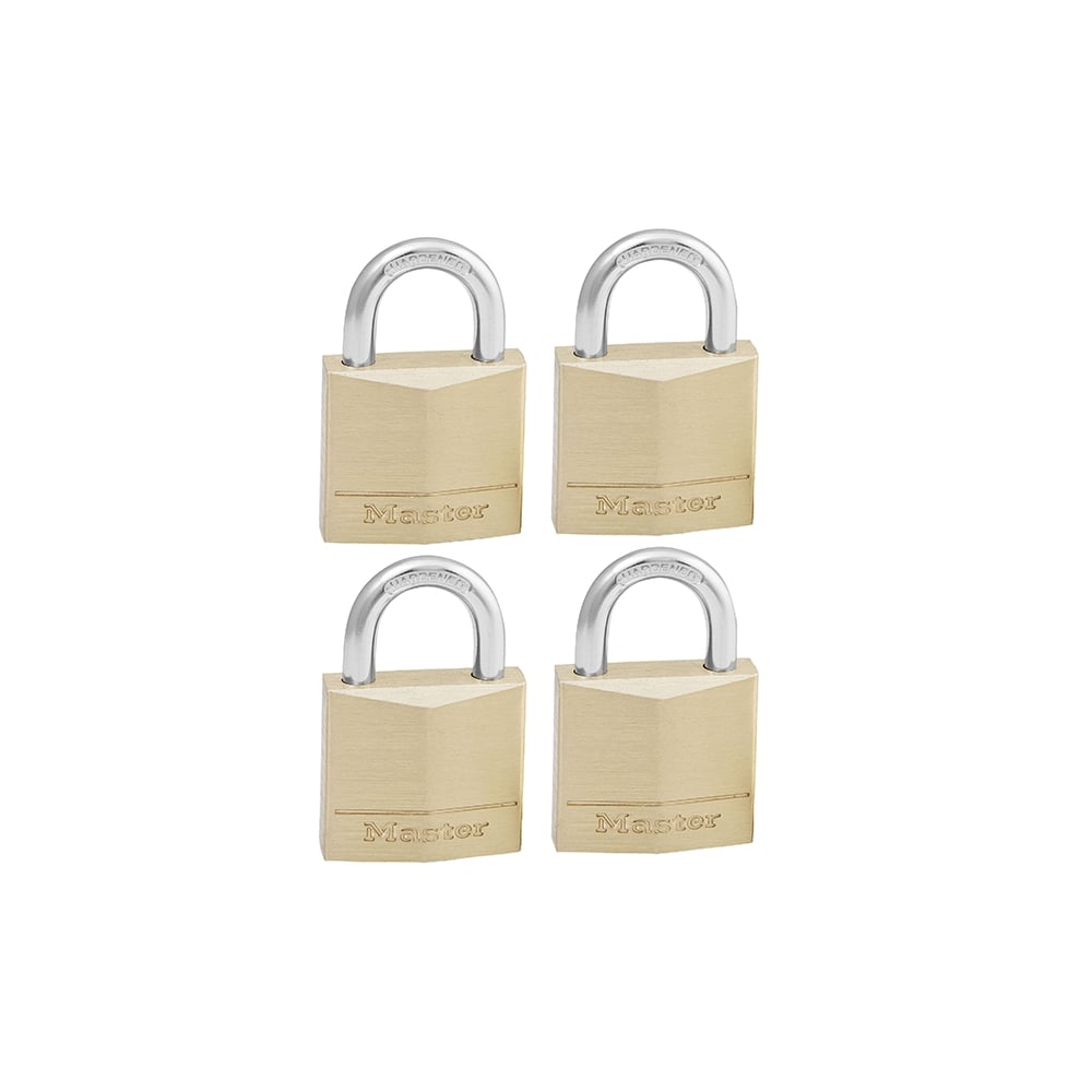 Master Lock Solid Brass 30mm Padlock 4 Pin - Keyed Alike x 4