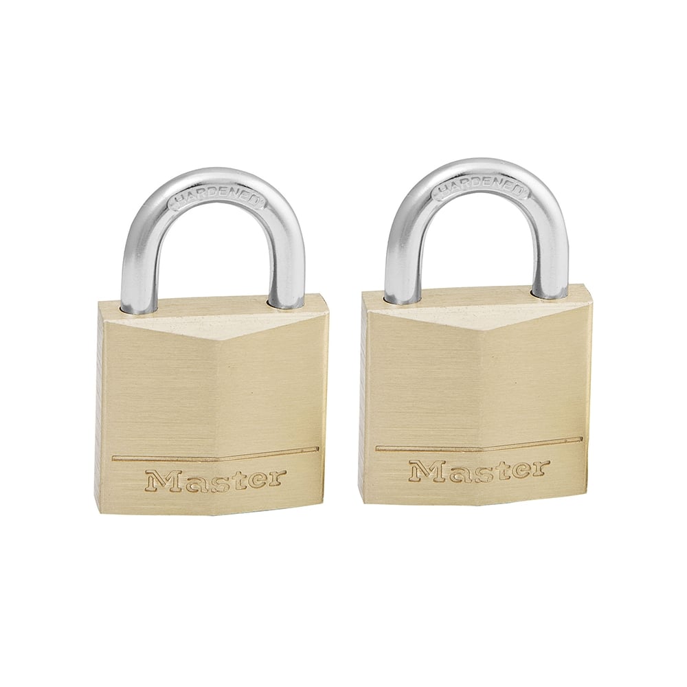 Master Lock Solid Brass 30mm Padlock 4 Pin - Keyed Alike x 2