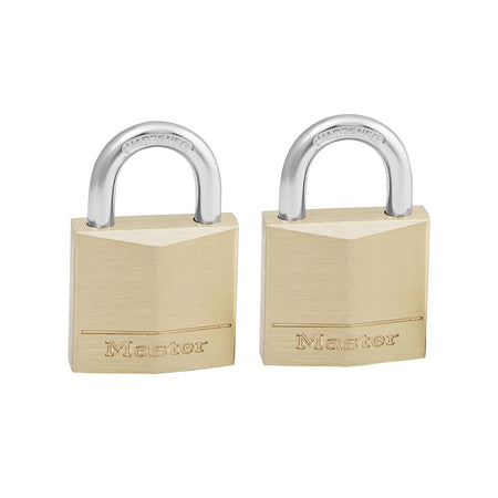 Master Lock Solid Brass 30mm Padlock 4 Pin - Keyed Alike x 2