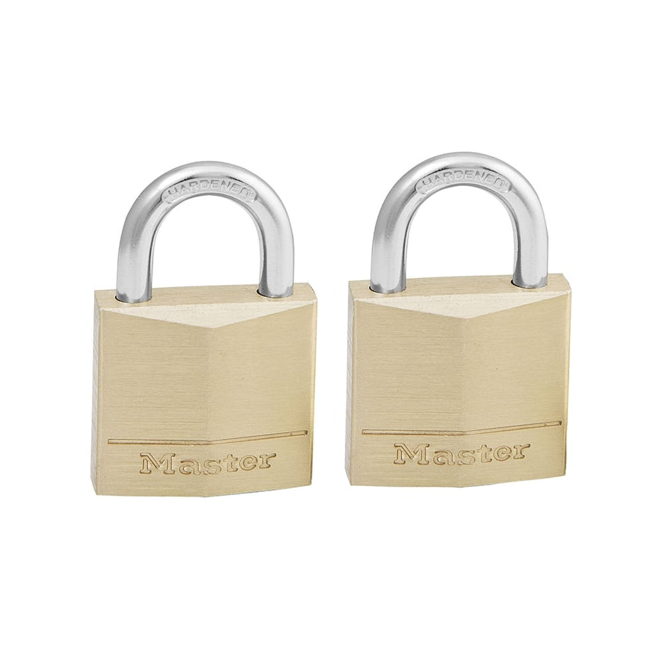 Master Lock Solid Brass 30mm Padlock 4 Pin - Keyed Alike x 2