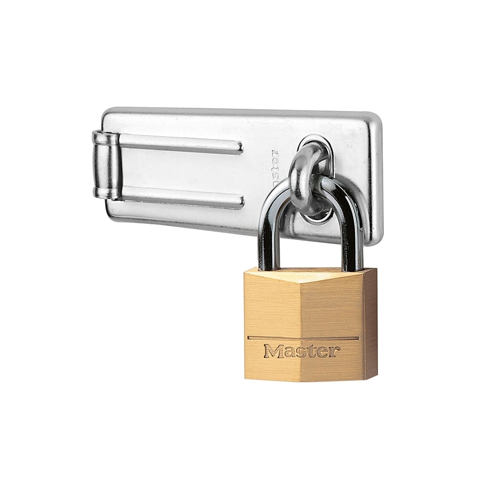 Master Lock Hasp 89mm + Solid Brass Padlock 40mm