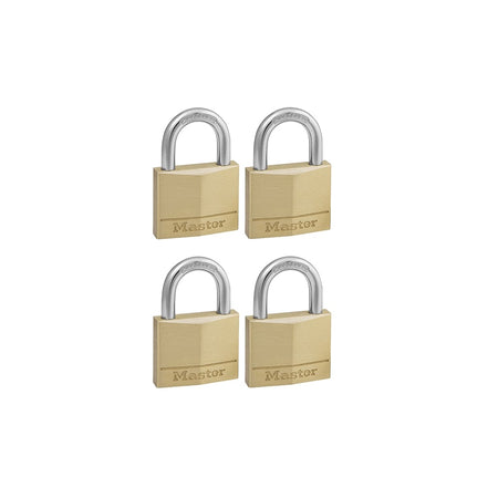 Master Lock Solid Brass 40mm Padlock 4 Pin - Keyed Alike x 4