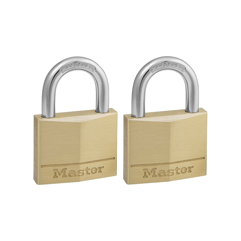 Master Lock Solid Brass 40mm Padlock 4 Pin - Keyed Alike x 2
