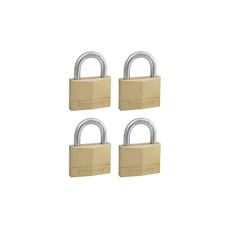 Master Lock Solid Brass 50mm Padlock 5 Pin - Keyed Alike x 4