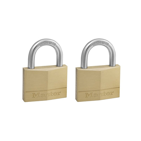 Master Lock Solid Brass 50mm Padlock 5 Pin - Keyed Alike x 2