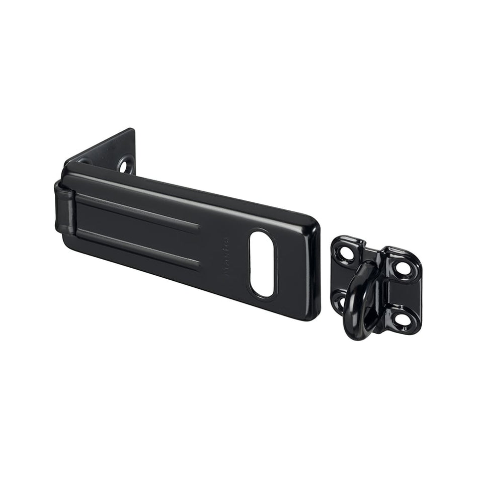 Master Lock Wrought Steel Hasp 115mm - Black Matt