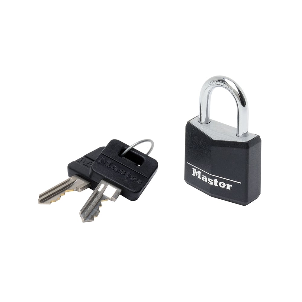 Master Lock Aluminium Black Vinyl Cover 30mm Padlock 4 Pin