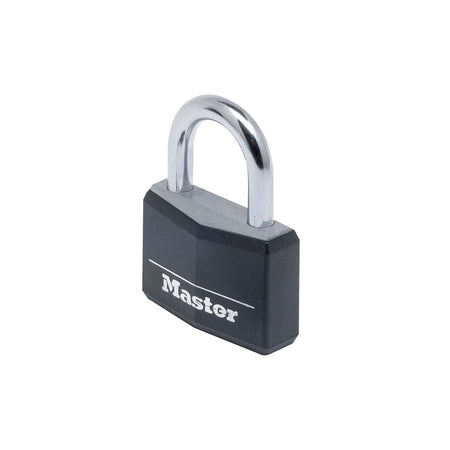Master Lock Aluminium Black Vinyl Cover 40mm Padlock 4 Pin